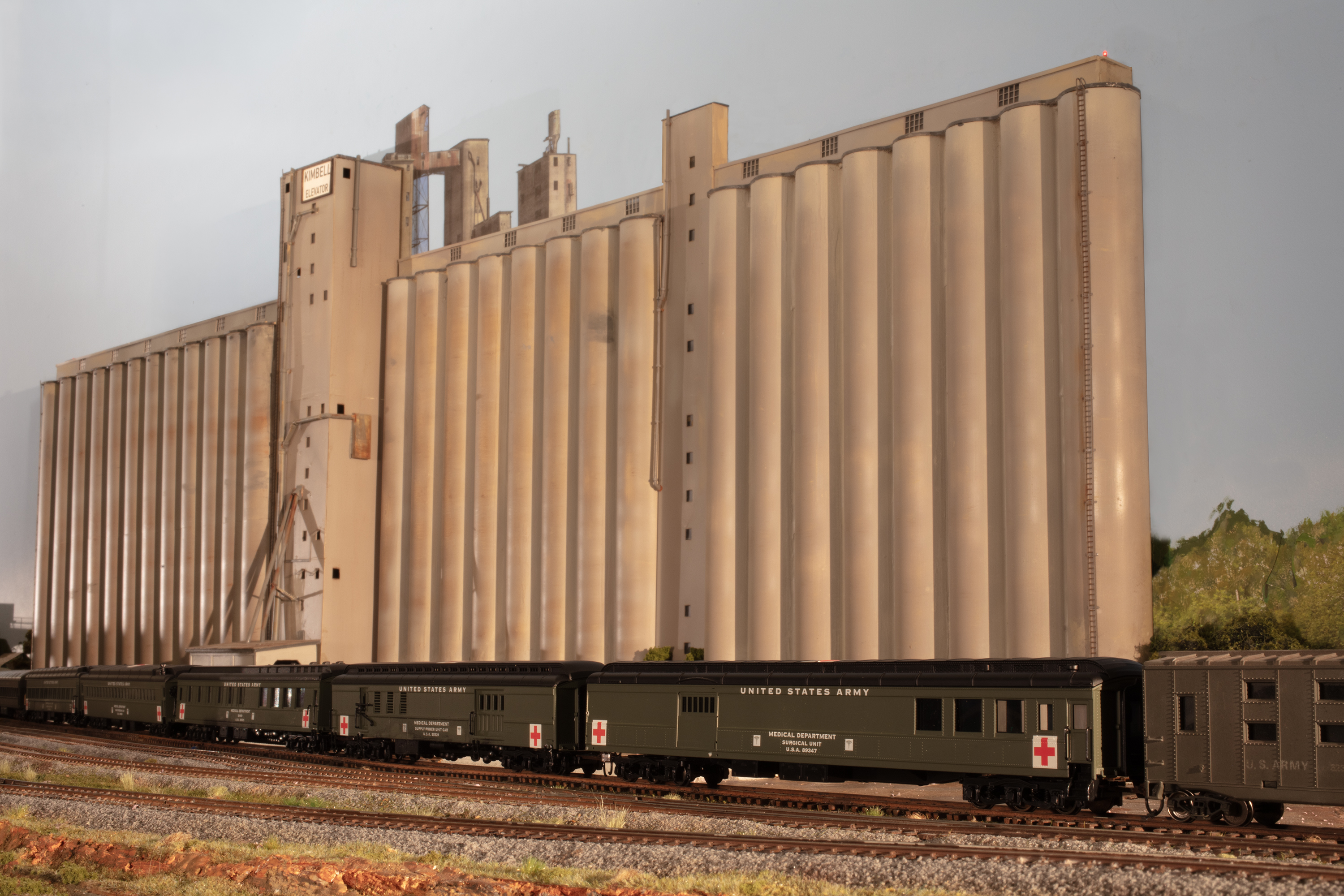 Military train details on the TWMRC layout